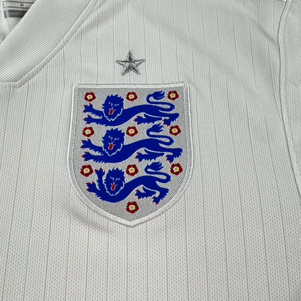 Nike England 2014 Home Jersey Mens Small White Soccer Three Lions Dri-FIT Shirt - Picture 2 of 7